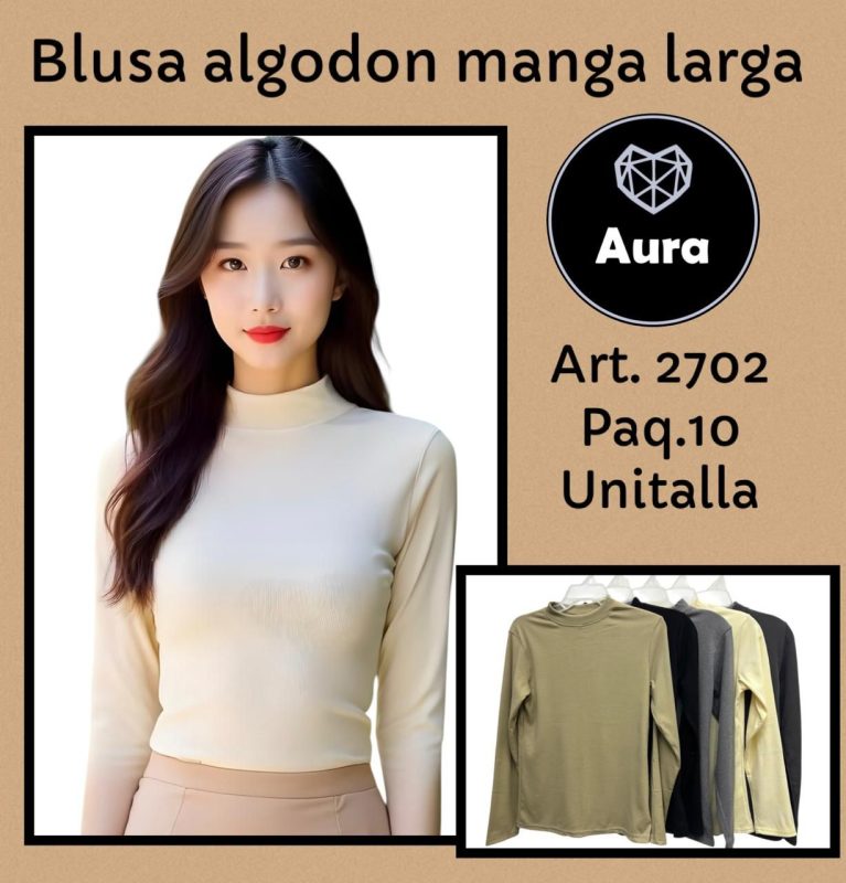Blusa algodón manga larga-2702