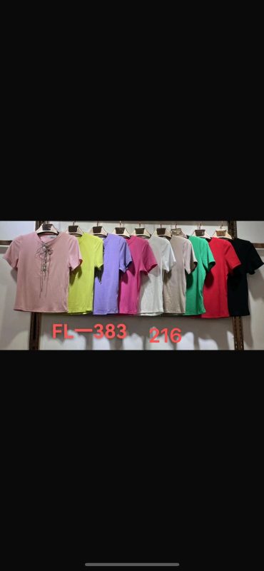 Blusa de manga corta con detalle de cuerdas-FL383