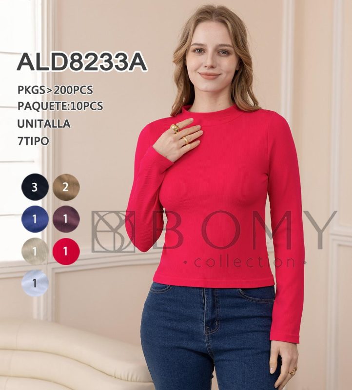 Blusa de manga larga-ALD8233A