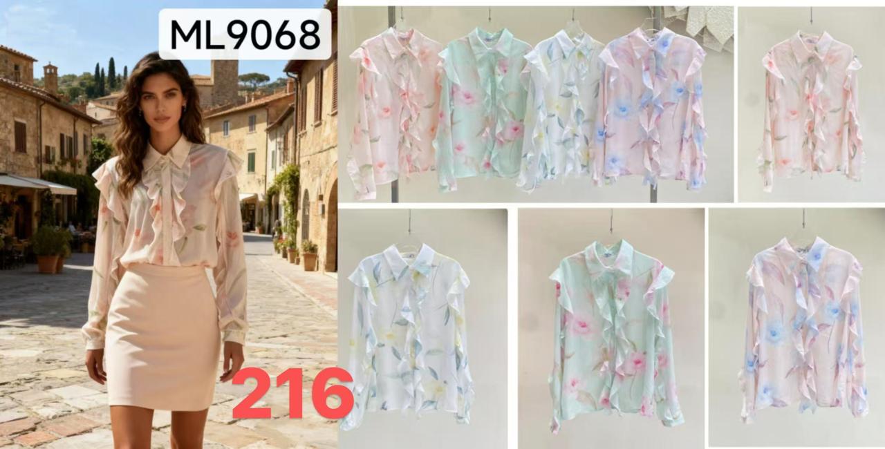 Blusa estampada con olanes-ML9068