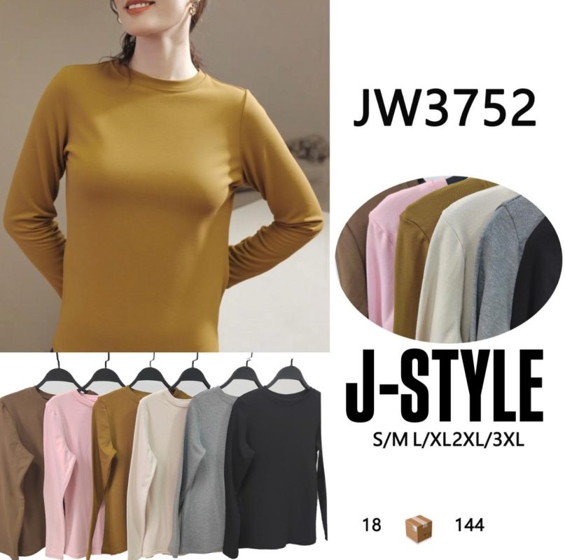 Blusa J-Style de manga larga-JW3752