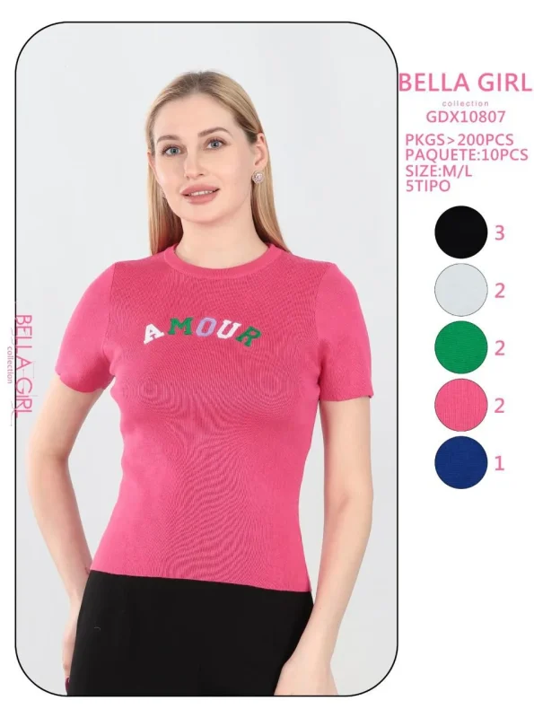 Blusa rosa 'Amour'-GDX10807