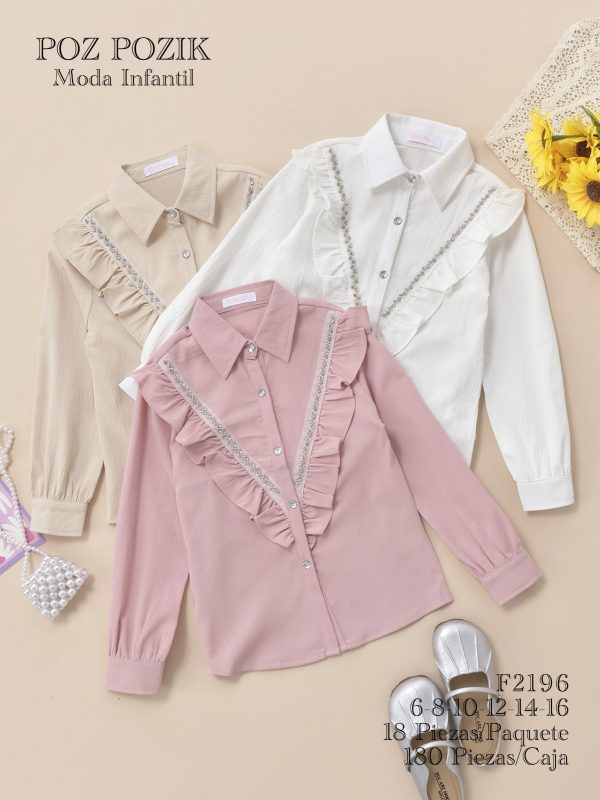 Blusas infantiles con volantes-F2196