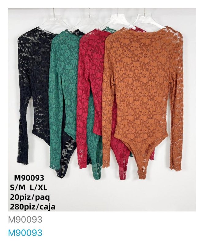 Body de encaje manga larga-M90093