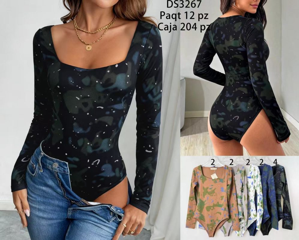 Body estampado de manga larga-DS3267