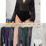 Body manga larga con brillo-YS703 - 1