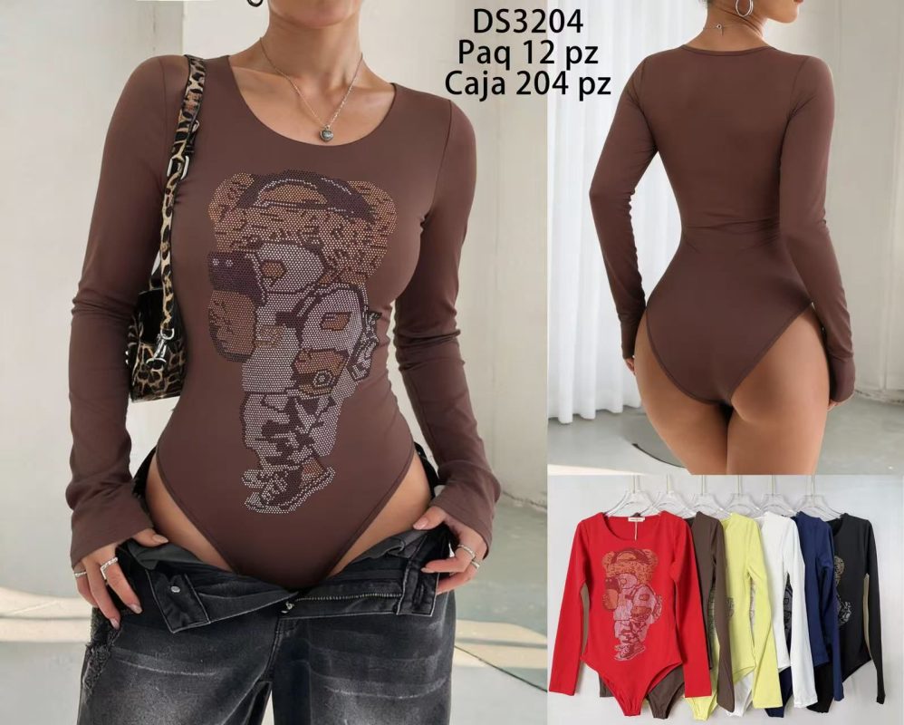 Body manga larga con diseño-DS3204