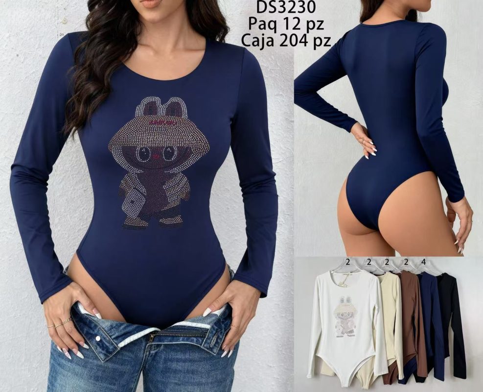 Body manga larga con diseño-DS3230