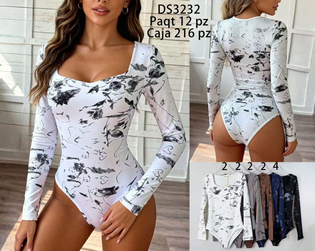 Body manga larga estampado-DS3232
