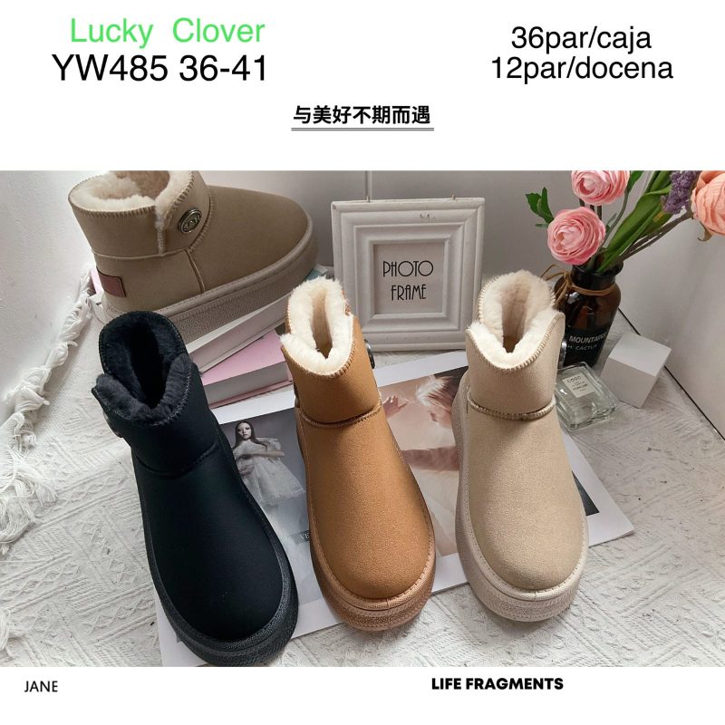 Botines de invierno con forro de borrega-YW485