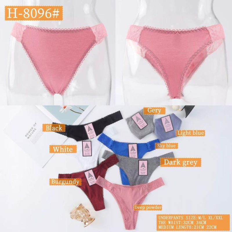 Bragas de hilo con encaje-H-8096