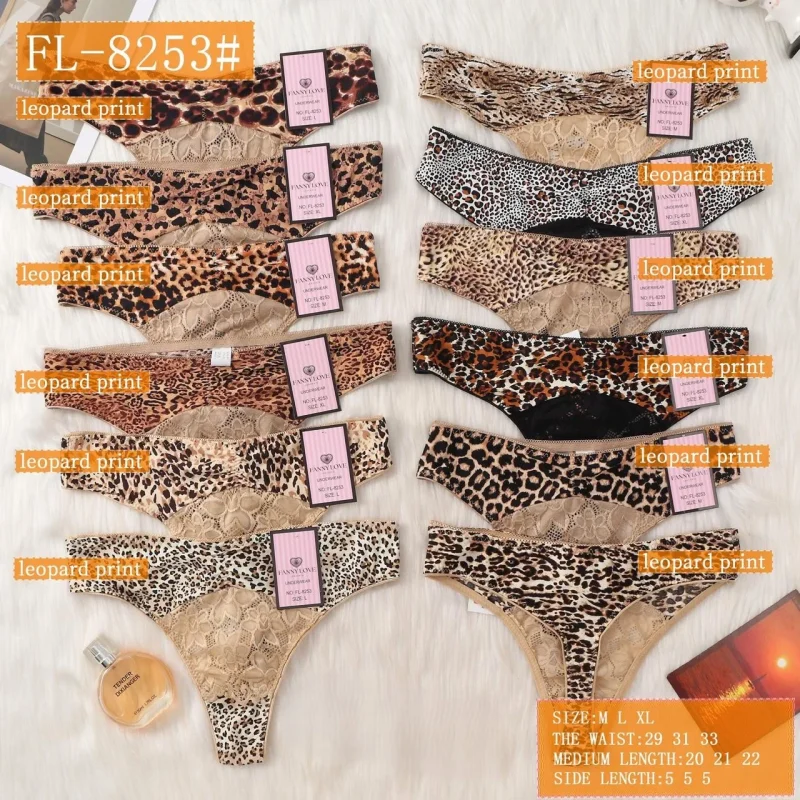 Braguitas de leopardo para mujer-FL-8253#
