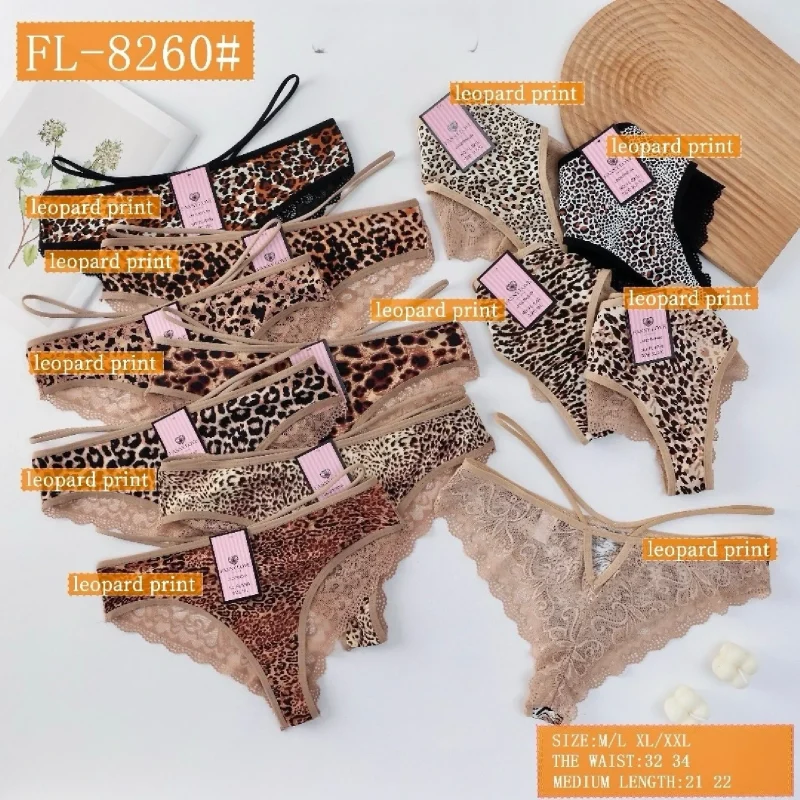 Braguitas de mujer con estampado de leopardo-FL-8260