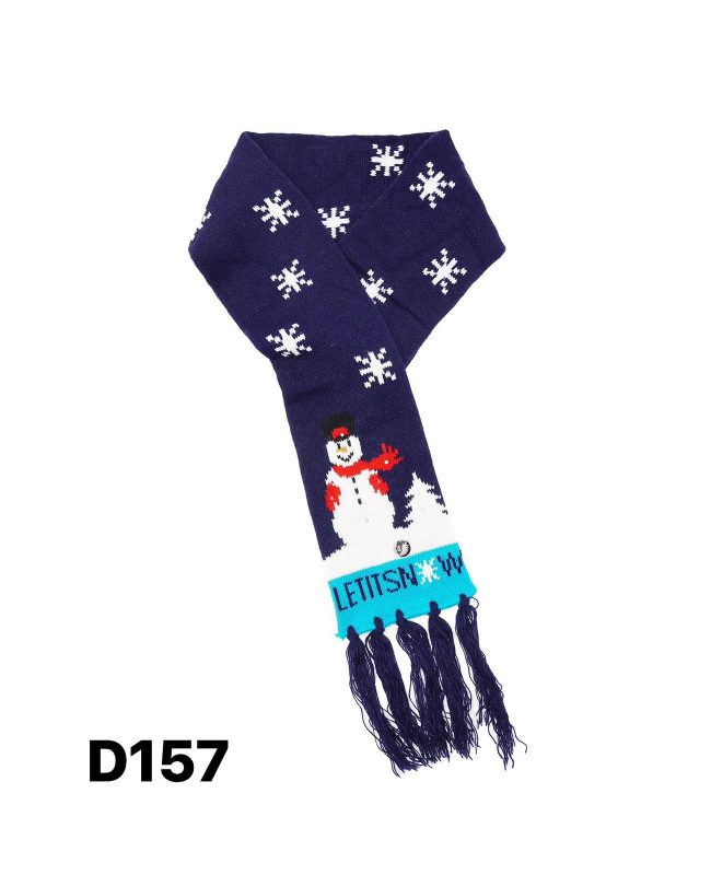 Bufanda de punto con muñeco de nieve-D157