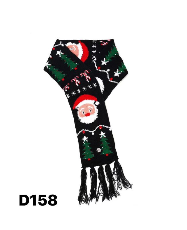 Bufanda Navideña con Borlas-D158