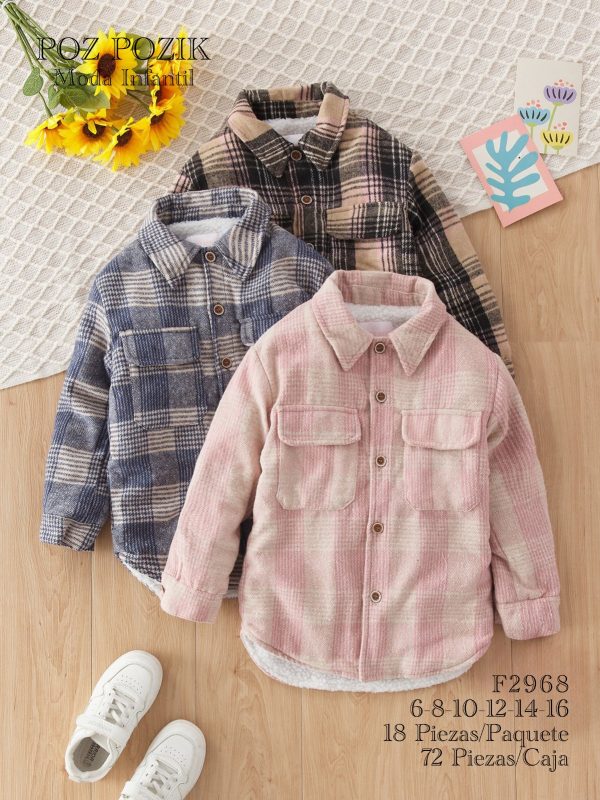 Camisa a cuadros infantil con forro-F2968
