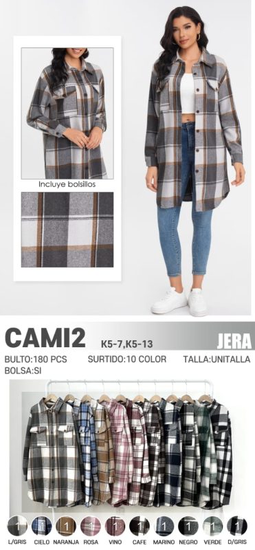 Camisa a cuadros manga larga-CAMI2