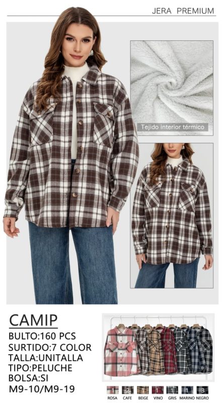 Camisa tipo chaqueta de cuadros-CAMIP