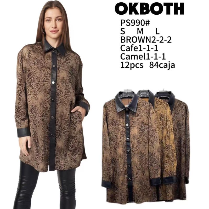 Camisa tipo túnica con estampado animal-PS990