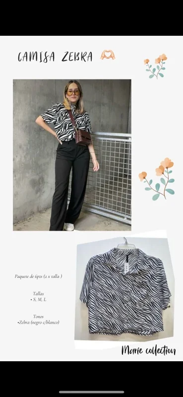 Camisa Zebra de Manga Corta-04216