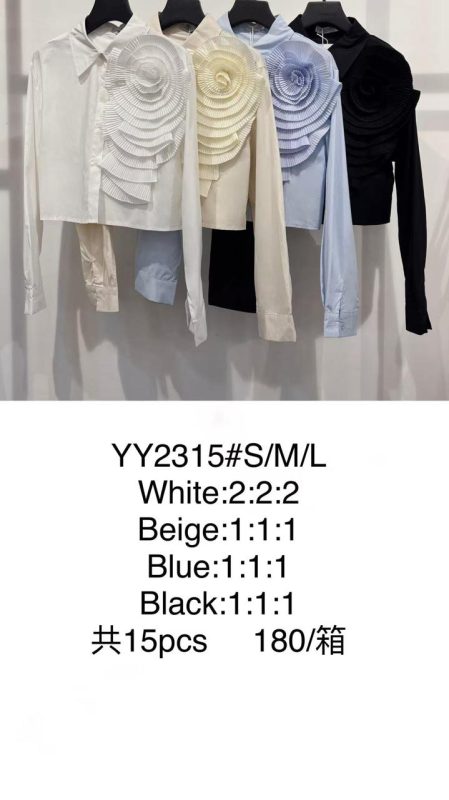 Camisas con detalle floral-YY2315