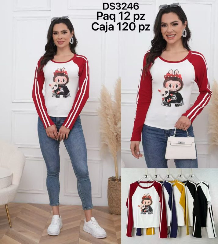 Camiseta de manga larga con estampado-DS3246