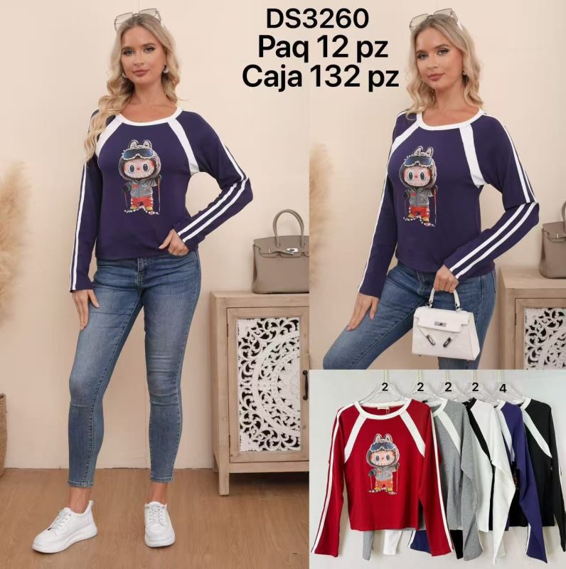 Camiseta manga larga con diseño-DS3260