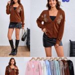 Cárdigan con bordado floral-EN019 - 1