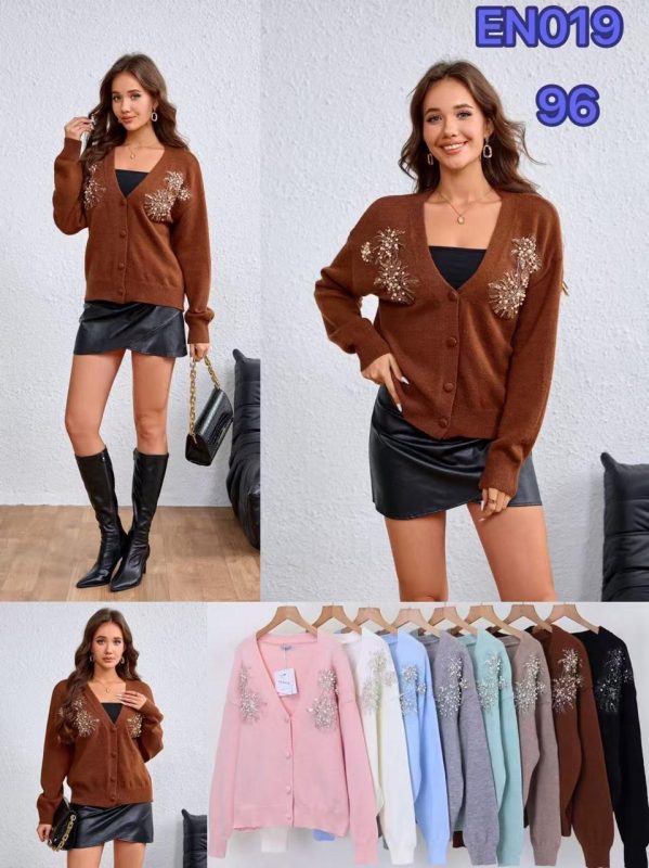 Cárdigan con bordado floral-EN019