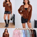 Cárdigan con bordado floral-EN019 - 3