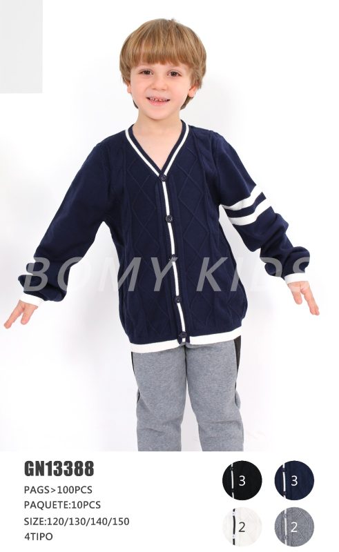 Cárdigan para niño con detalles en contraste-GN13388