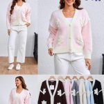 Cárdigan de punto con flores-EN028 - 2