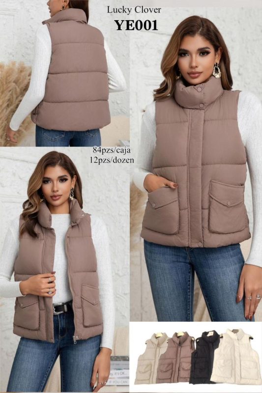 Chaleco acolchado con bolsillos-YE001