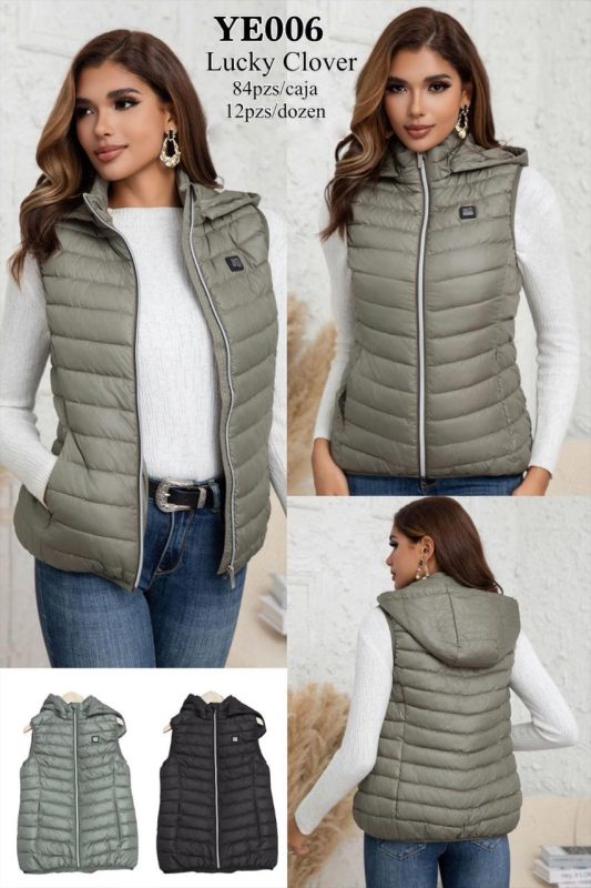 Chaleco Acolchado con Capucha-YE006