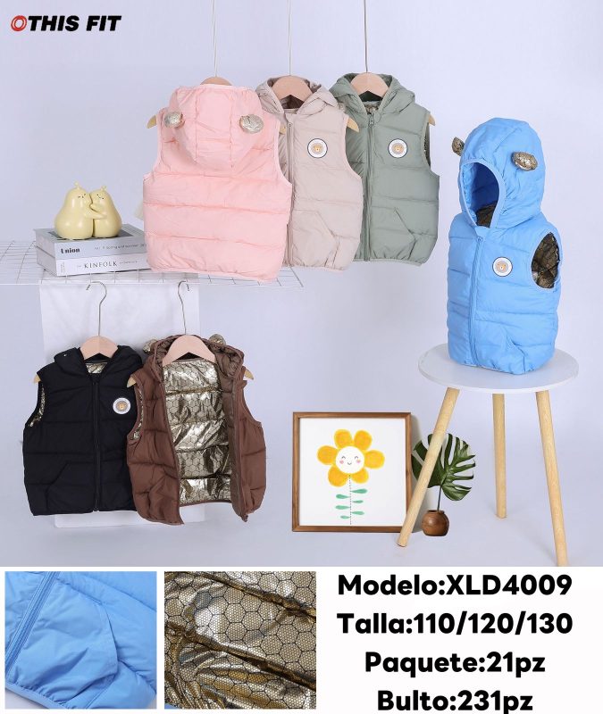 Chaleco con capucha para niño-XLD4009