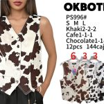 Chaleco con estampado de vaca-PS996 - 1