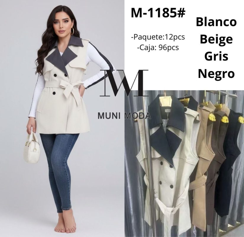 Chaleco tipo trench para mujer-M-1185