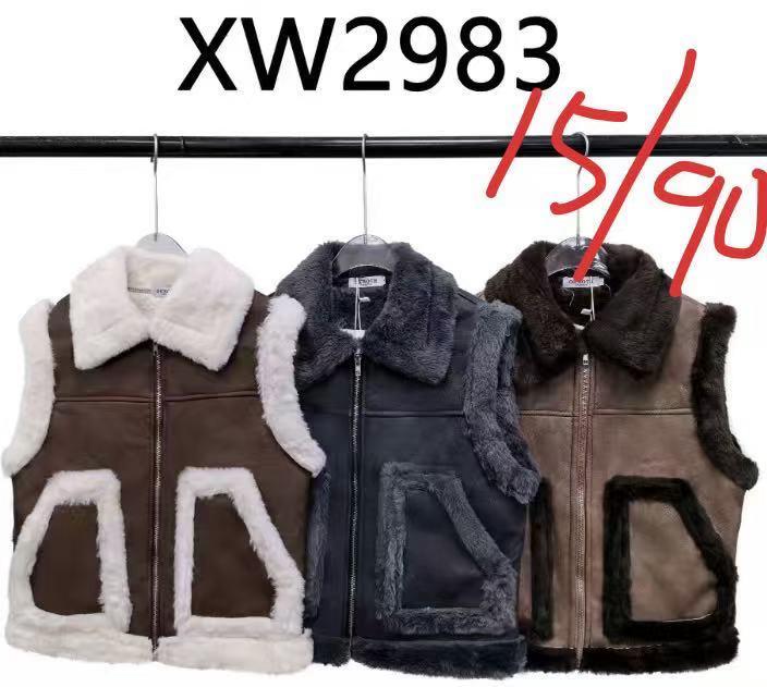 Chalecos de piel con borrego-XW2983
