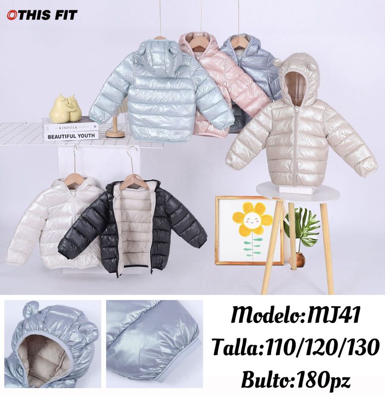 Chamarra acolchada con capucha para niño/niña-MJ41