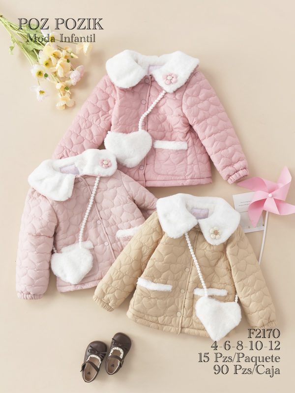 Chamarra Acolchada Infantil con Detalle de Corazón-F2170