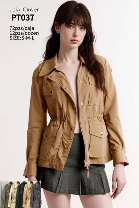 Chamarra casual con bolsillos-PT037