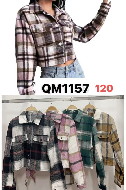 Chamarra corta a cuadros-QM1157