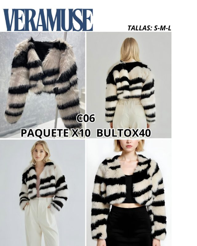 Chamarra corta a rayas-C06