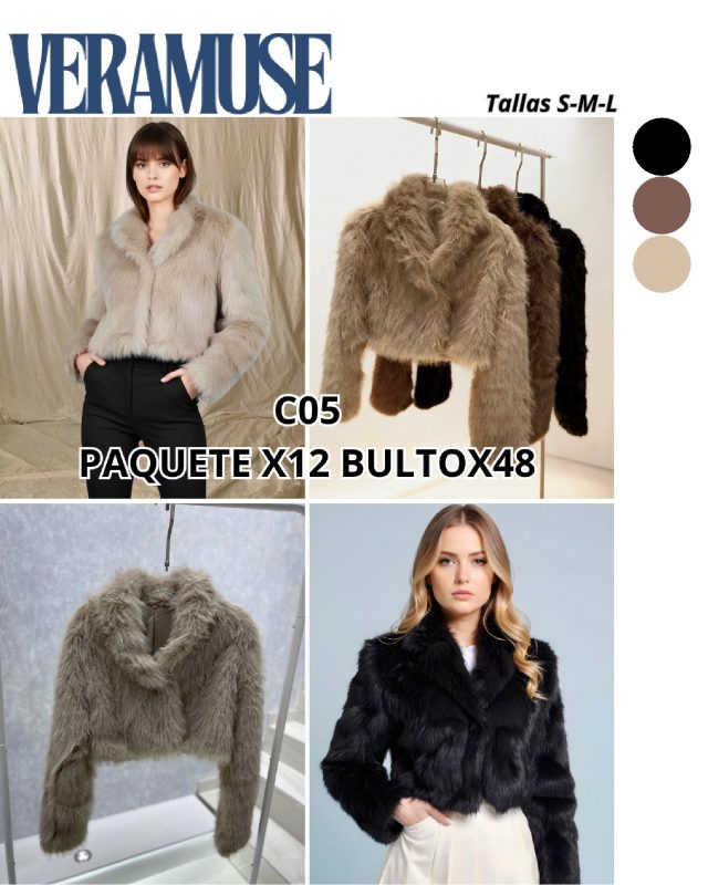 Chamarra corta de peluche-C05