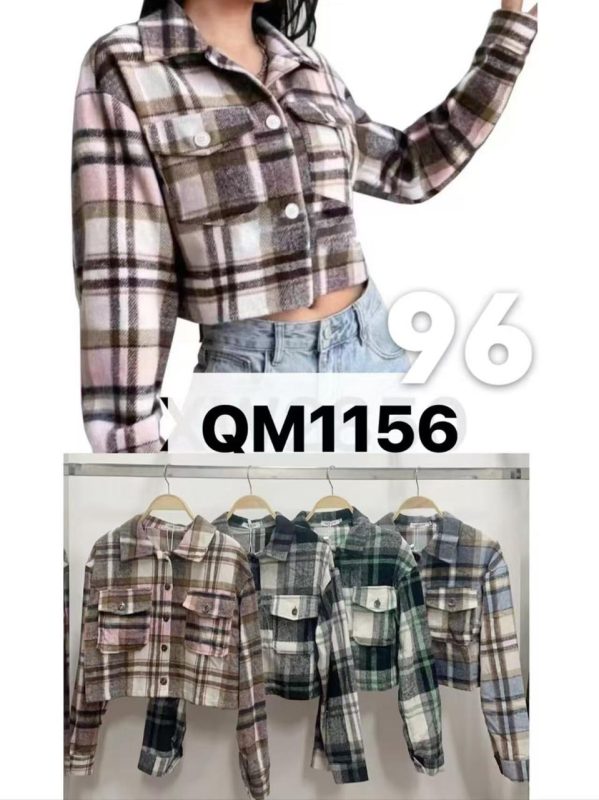 Chamarra crop de cuadros-QM1156