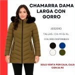 Chamarra Dama Larga con Gorro-JE0201D - 3