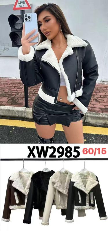 Chamarra biker con borrega-XW2985