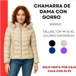 Chamarra de dama con gorro-JE0002D - 1