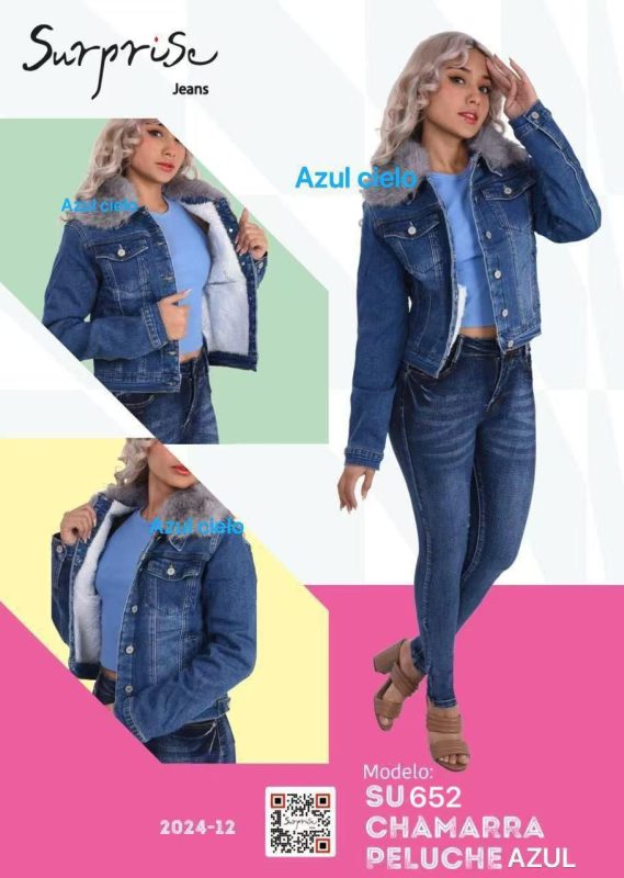 Chamarra de mezclilla con peluche-SU652