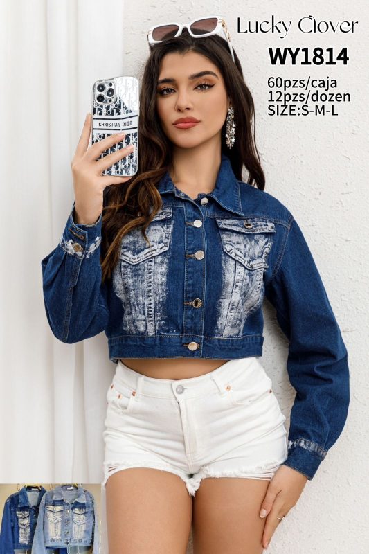 Chamarra de mezclilla para mujer-WY1814